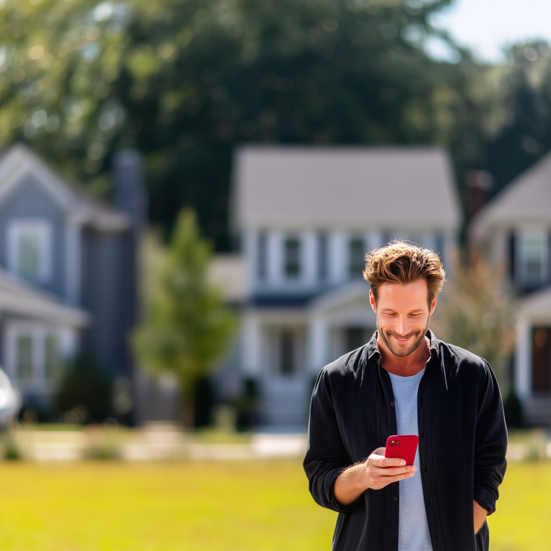 Sales rep using SalesIQ in the field