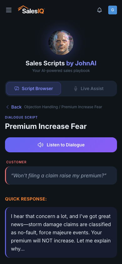 JohnAI sales coaching and objection handling
