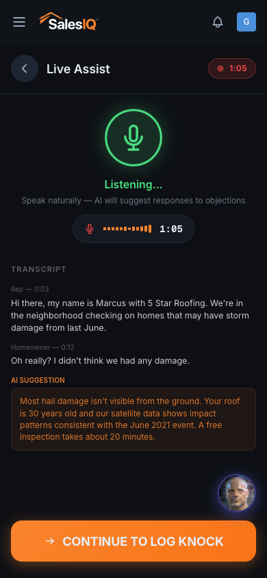 AI live coaching at the door